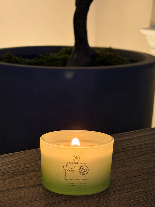 Heart Chakra Candle (rose, geranium, and palmarosa)