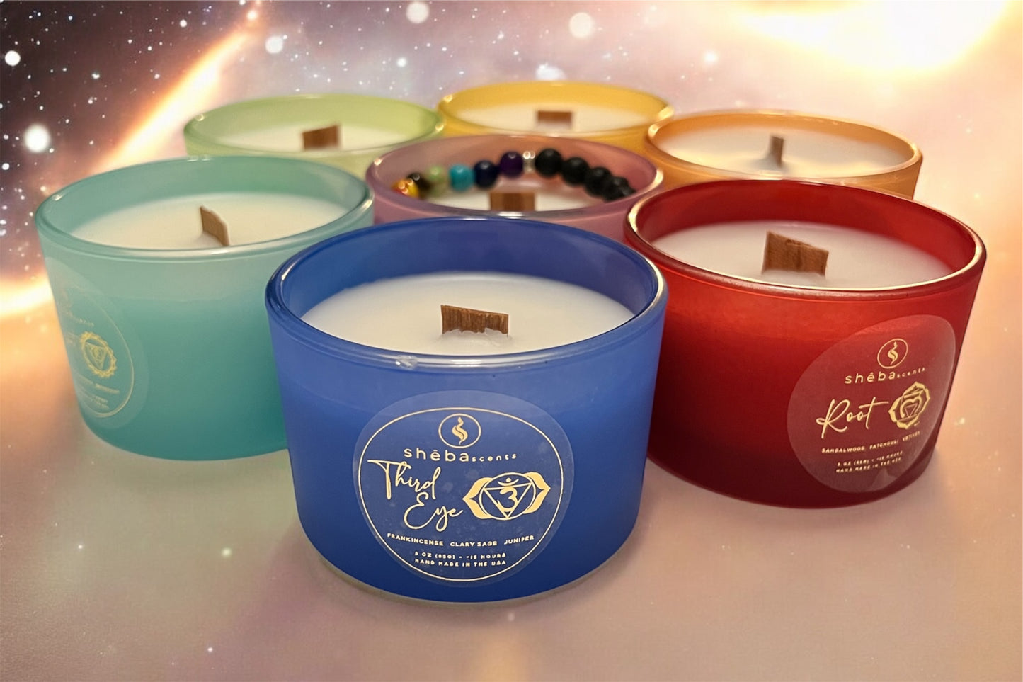 7 Chakra Candle Set – Reiki-Infused Soy Candles for Meditation & Energy Healing