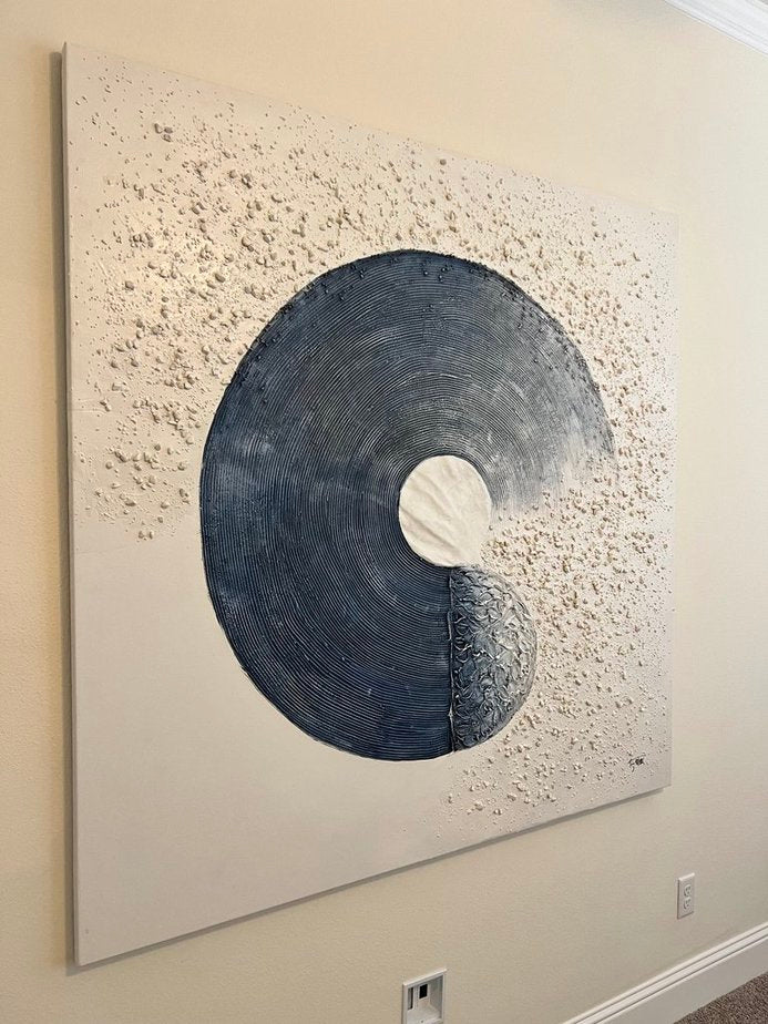 Blue Abstract Texture (64" x 64")