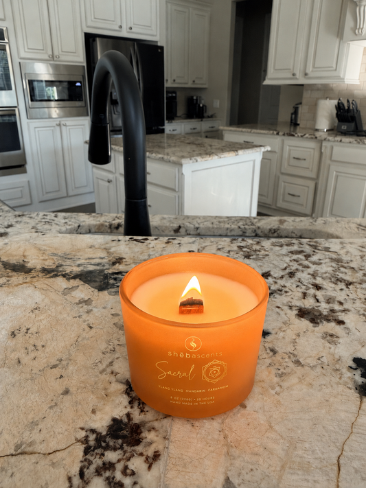 Sacral Chakra Candle (ylang ylang, mandarin, cardamom)