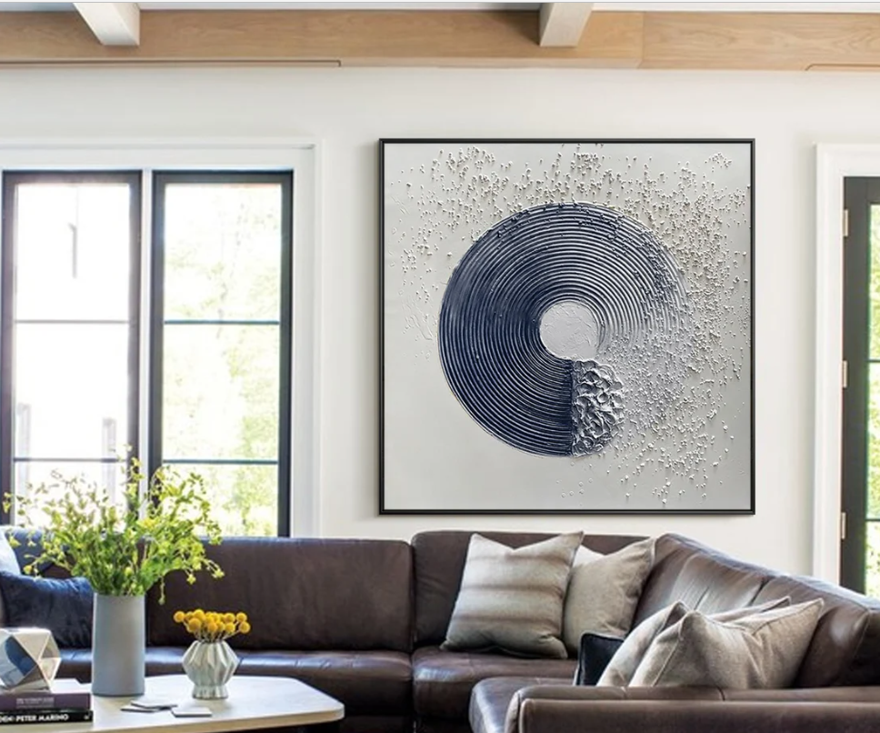 Blue Abstract Texture (64" x 64")