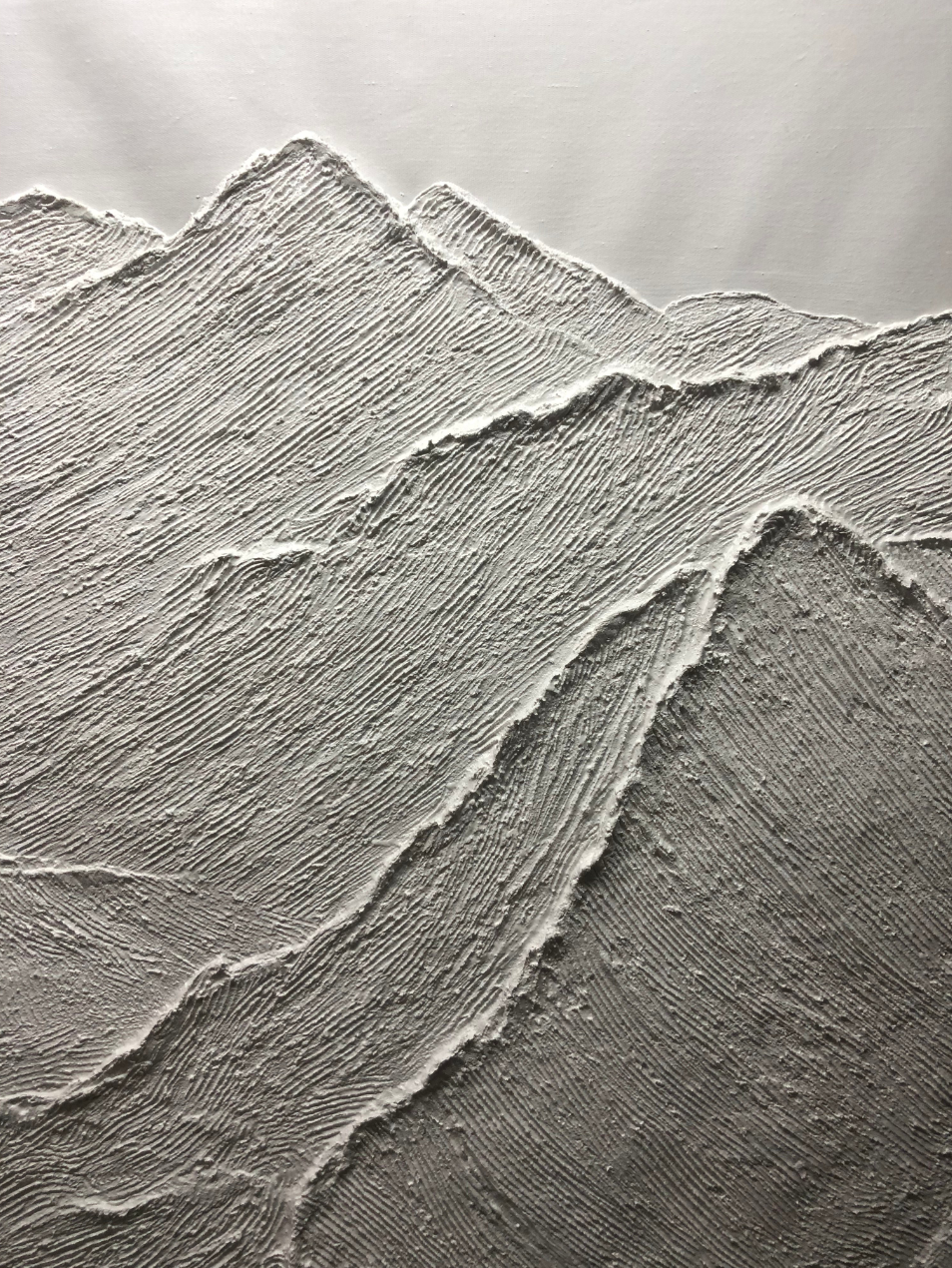 The Peaks - Neutral Mountains Painting (60w X 80"h)