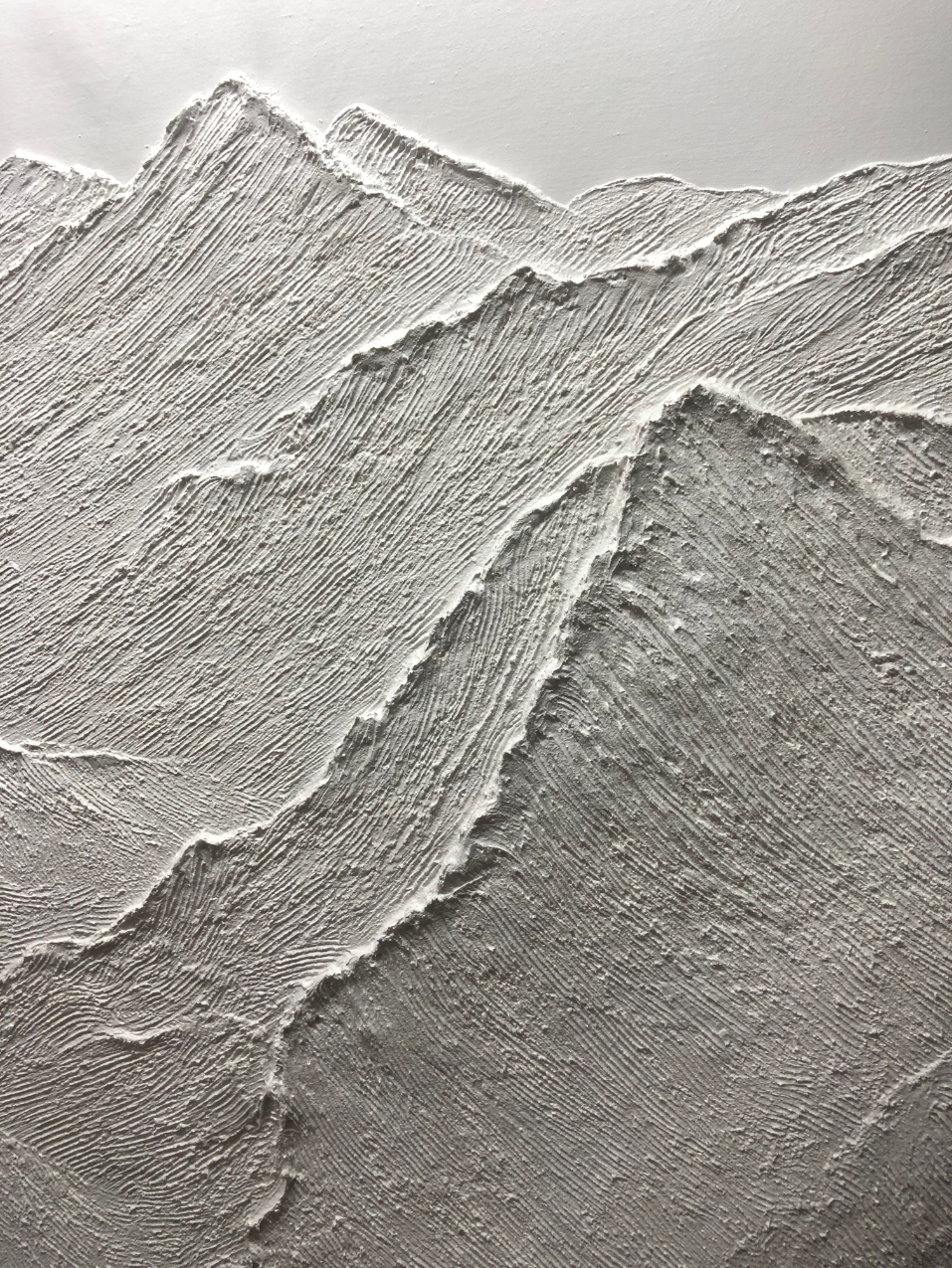 The Peaks - Neutral Mountains Painting (60w X 80"h)