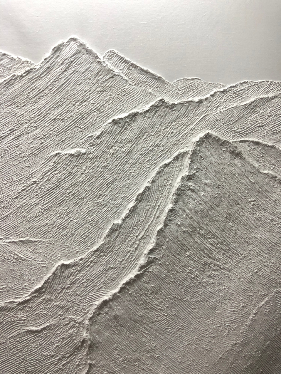 The Peaks - Neutral Mountains Painting (60w X 80"h)