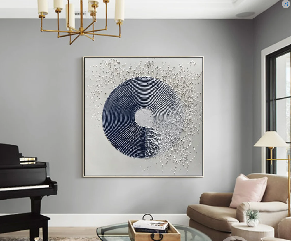 Blue Abstract Texture (64" x 64")