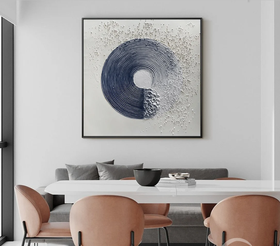 Blue Abstract Texture (64" x 64")