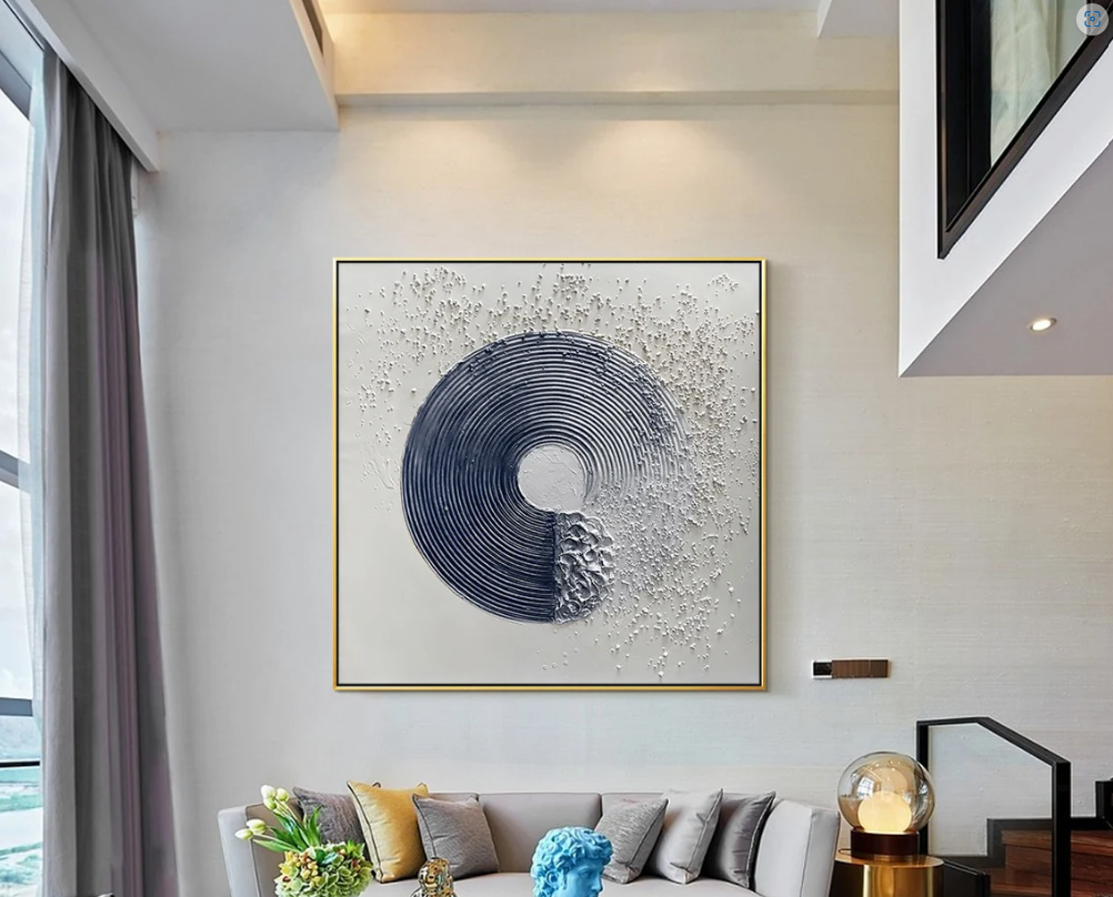 Blue Abstract Texture (64" x 64")