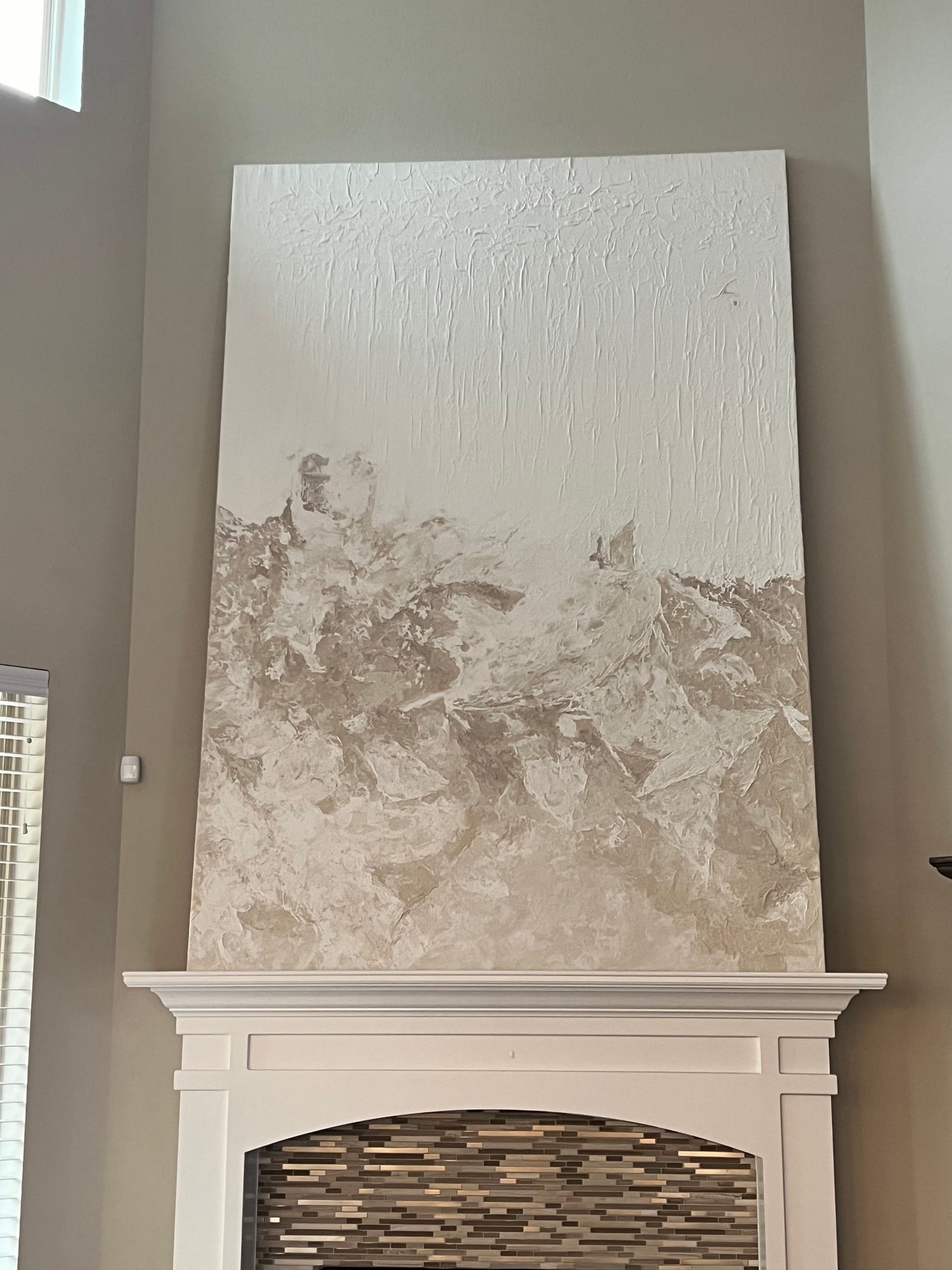 Neutral Abstract Textured Oil (76" x 108")