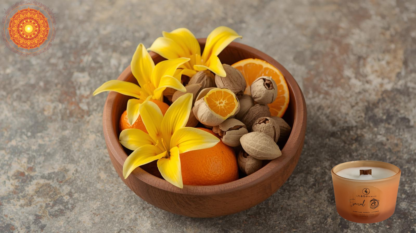 handmade essential oil aromatherapy made with ylang ylang, mandarin and cardamom