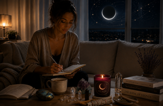 New Moon Ritual Candle – Grounding & Intention Setting with Aromatherapy Benefits