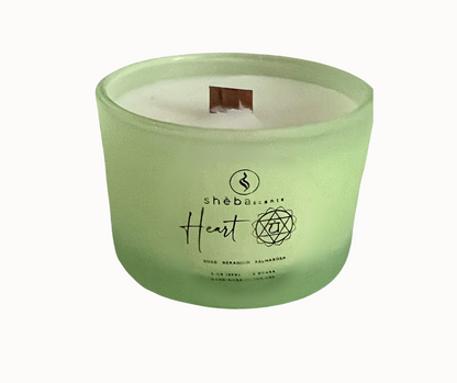 The sheba scents heart chakra candle is handmade with love  in small batches and clean toxin-free ingredients