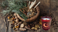 An intention candle that is energy infused and made with aromatherapy essential oils with palo santo, sage, sandalwood, cypress and juniper berry