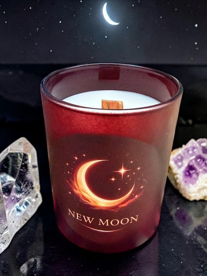 Handmade toxin free new moon ritual candle by sheba scents