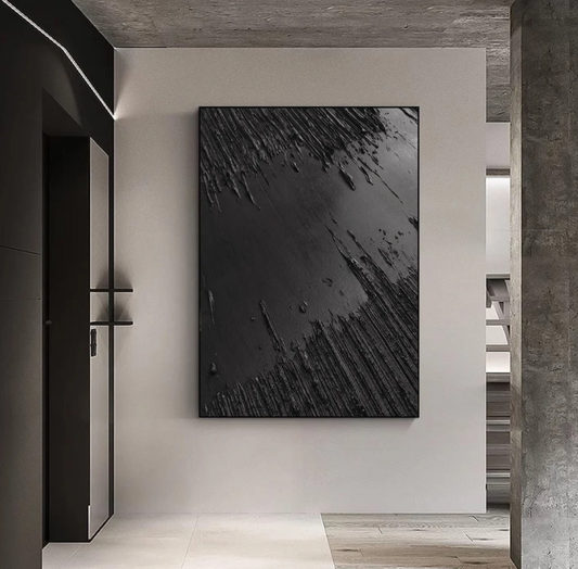 Art - Black Abstract Texture (90" x 60")