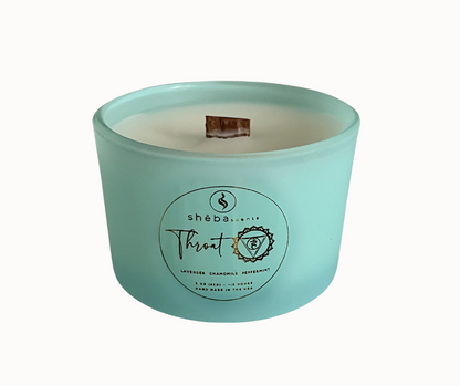 clean burning soy candle for communication with lavender, chamomile, and peppermint

