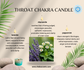 aromatherapy throat chakra candle in matte green frosted glass with wood wick with lavender, chamomile and peppermint


