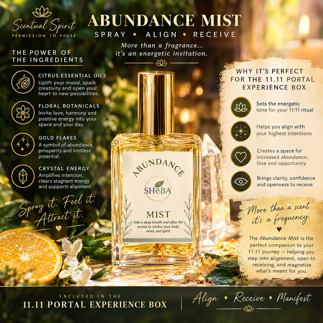 Abundance Mist with 24k Gold Flakes (30ml)