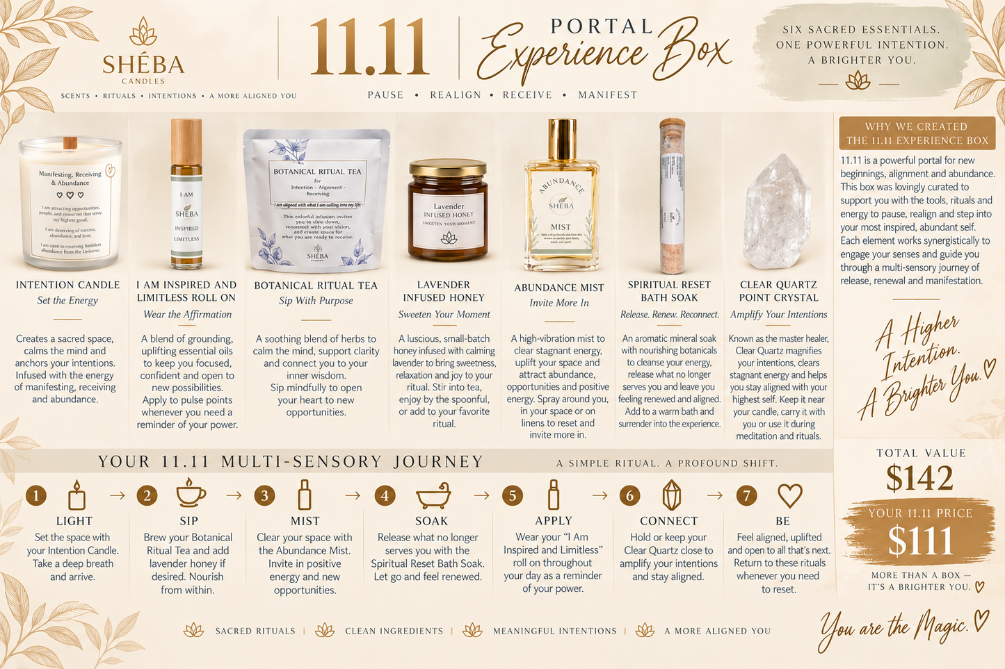 11:11 I AM Aligned and Ready Deluxe Experience Box with Ritual Guide (Save $$$)