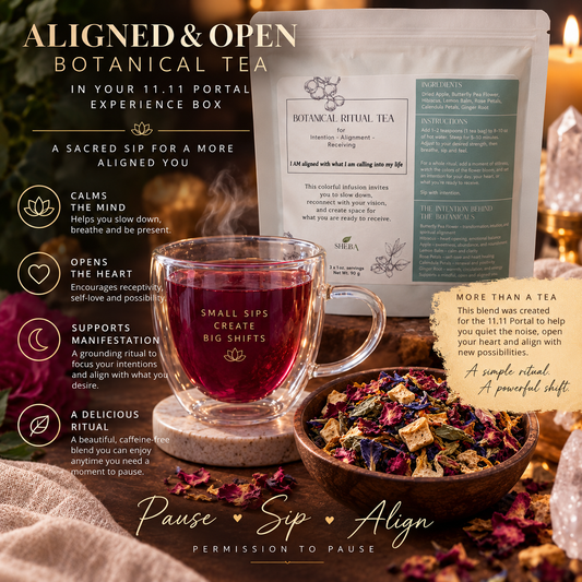 I AM Aligned and Open Botanical Tea (3 servings) + Lavender-infused Honey